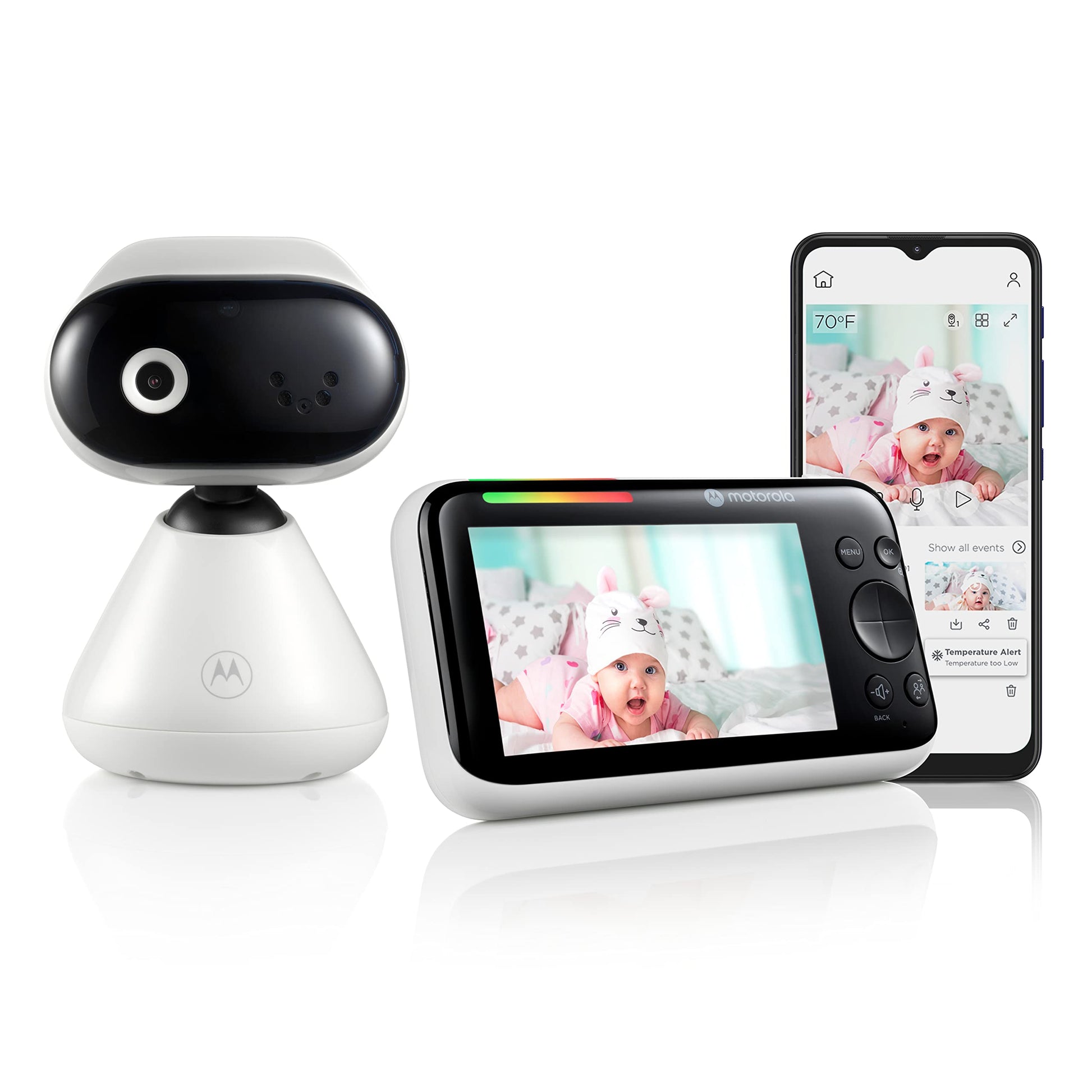 Motorola Baby Monitor Pip1500 Connect - 5' Wifi Video Baby Monitor With Camera, Wall Mount, Hd 1080P-Smart Phone Nursery App, 1