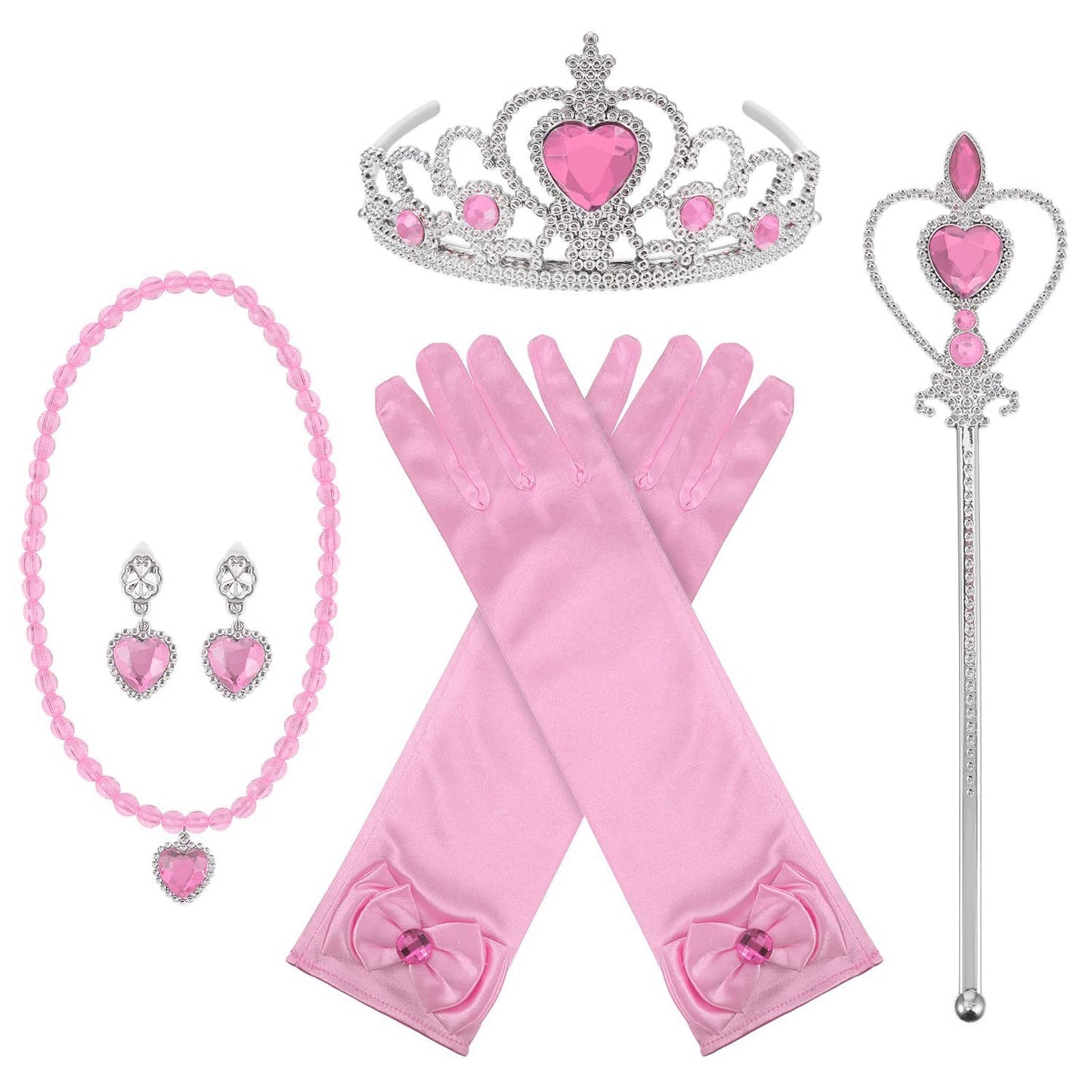 Orgrimmar Princess Dress Up Accessories Gloves Tiara Crown Wand Necklaces Presents For Kids Girls
