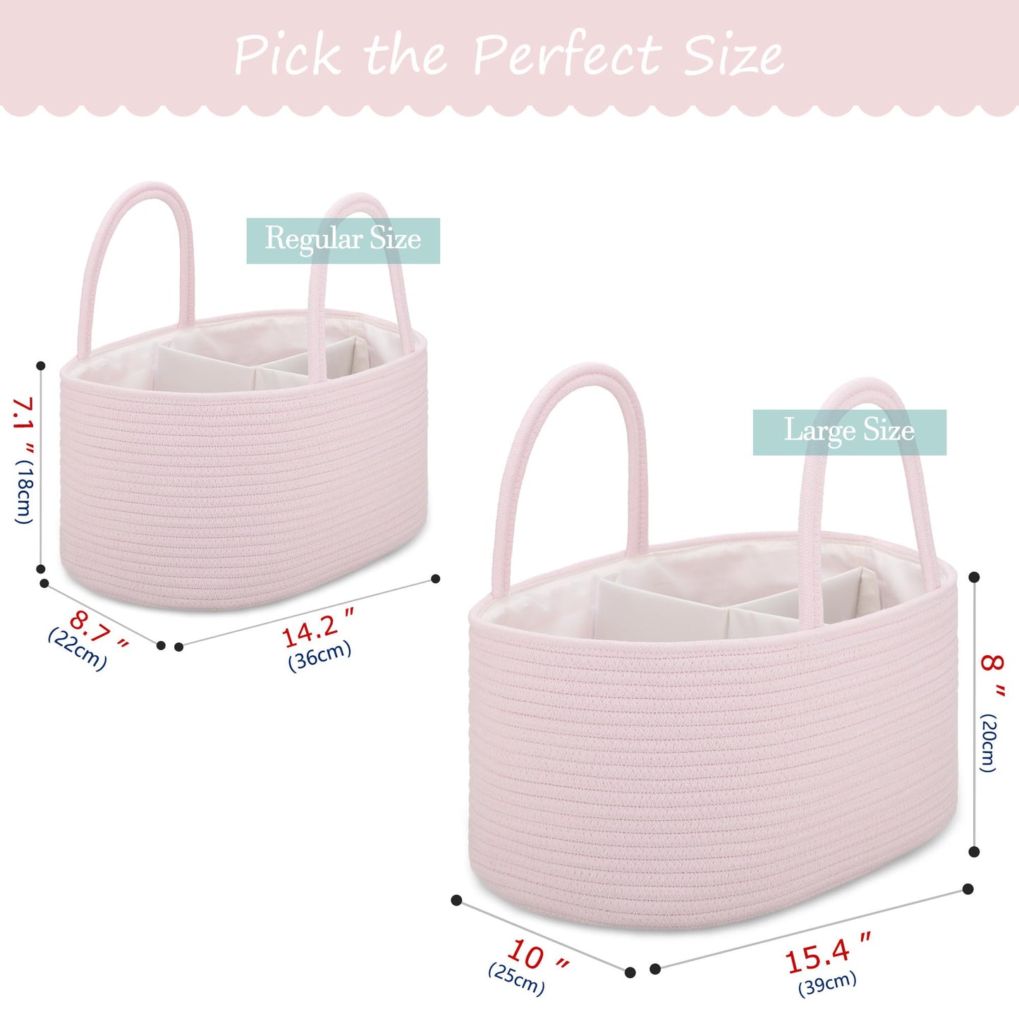Comse Baby Diaper Caddy Organizer, Diaper Basket, Baby Car Organizer, Diaper Change Organizer, Gift Baskets Empty, Baby Shower G