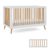 Albert Baby Tatum 3-in-1 Convertible Crib - Included Toddler Guard Rail, White/Natural Finish, Adjustable Mattress Height, Conve