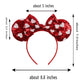 Foeran Mouse Ears Headbands Shiny Bows Mouse Ears Glitter Party Princess Decoration Cosplay Costume For Girls Women (Red Heart D