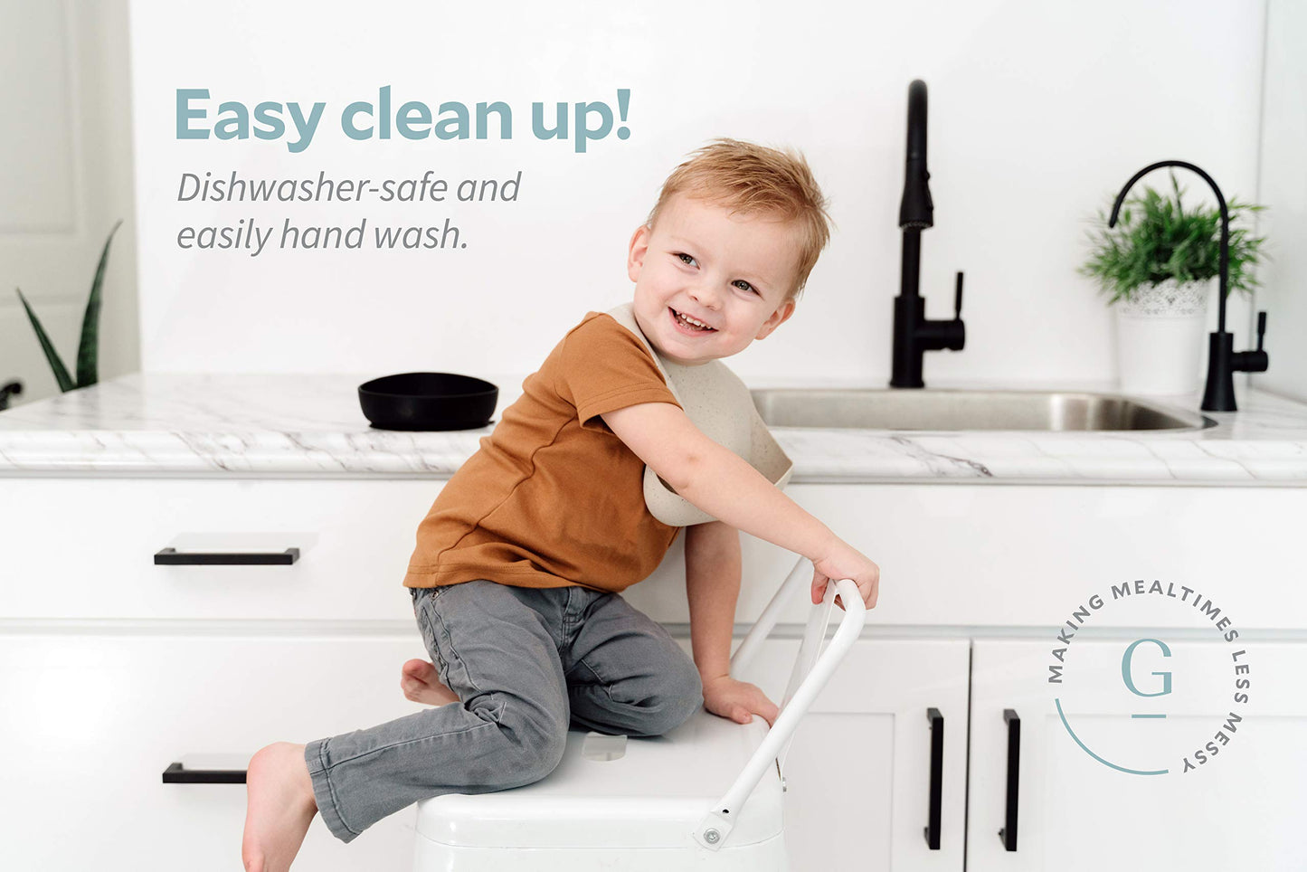 Goobie Baby Silicone Baby Bib With Food Catcher - Adjustable Waterproof Feeding Bib For Babies And Toddlers 4 To 36 Months For G