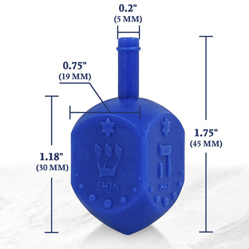 Zion Judaica Hanukkah Dreidels Multi Blue, White Medium Size Dridels Bulk Plastic Drydlech Hebrew Letters And English Transliter