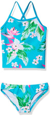 Kanu Surf Girls' Toddler Alania Floral Banded Tankini Beach Sport 2-Piece Swimsuit, Aqua, 2T