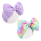 ONENINEDREAM Rainbow Headbands for Baby Girls Hair Bows 2pcs Newborn Infant Toddler Kids Hair Accessories Purple Colorful Head B