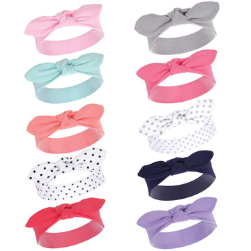 Hudson Baby Unisex Cotton And Synthetic Headbands, Bright Colors, 0-24 Months