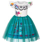 Henzworld Toddler Baby Girls Encanto Mirabel Dress Toddler Kids Mirabel Costume Dress Up For Girls Halloween Cosplay Theme Party