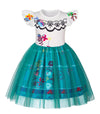 Henzworld Baby Girls Encanto Mirabel Dress Toddler Kids Mirabel Costume Dress Up For Girls Short Flutter Sleeve Tulle Tutu Dress