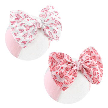 Yanjie Valentines Baby Headband Bows Red Baby Bow Pink Newborn Heart Headbands Red For Girls Hair Bands Large Bows Girls Hair Ac