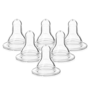 Evenflo Feeding Classic Bpa-Free Silicone Medium Flow Nipples - 3 Months+, Clear 6 Count (Pack Of 1)