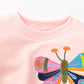 Baby Girl Sweatshirt Butterfly Long Sleeve Crewneck Cotton Shirt Kids Fall Pullover Christmas Toddler Girl Animal Sweaters Tops