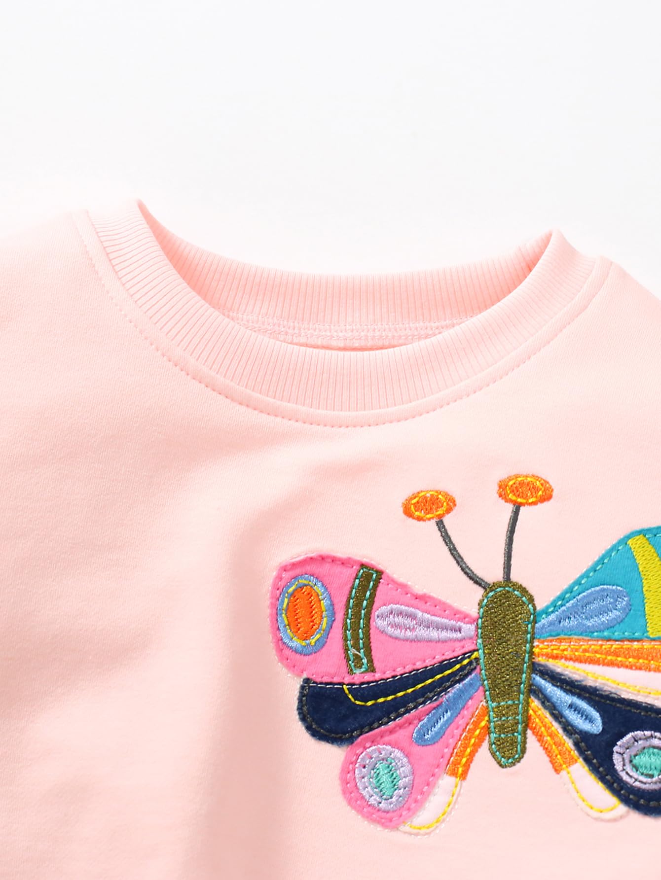 Baby Girl Sweatshirt Butterfly Long Sleeve Crewneck Cotton Shirt Kids Fall Pullover Christmas Toddler Girl Animal Sweaters Tops