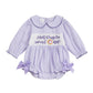 Half Birthday Outfit Baby Girl Half Way to Sweet ONE Donuts Long Sleeve Romper Smocked Bubble Clothes Cake Smash (Purple, 6-12 M