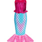 Funna Girls Mermaid Costume Princess Dress Up With Accessories Pink, 7-8 Years