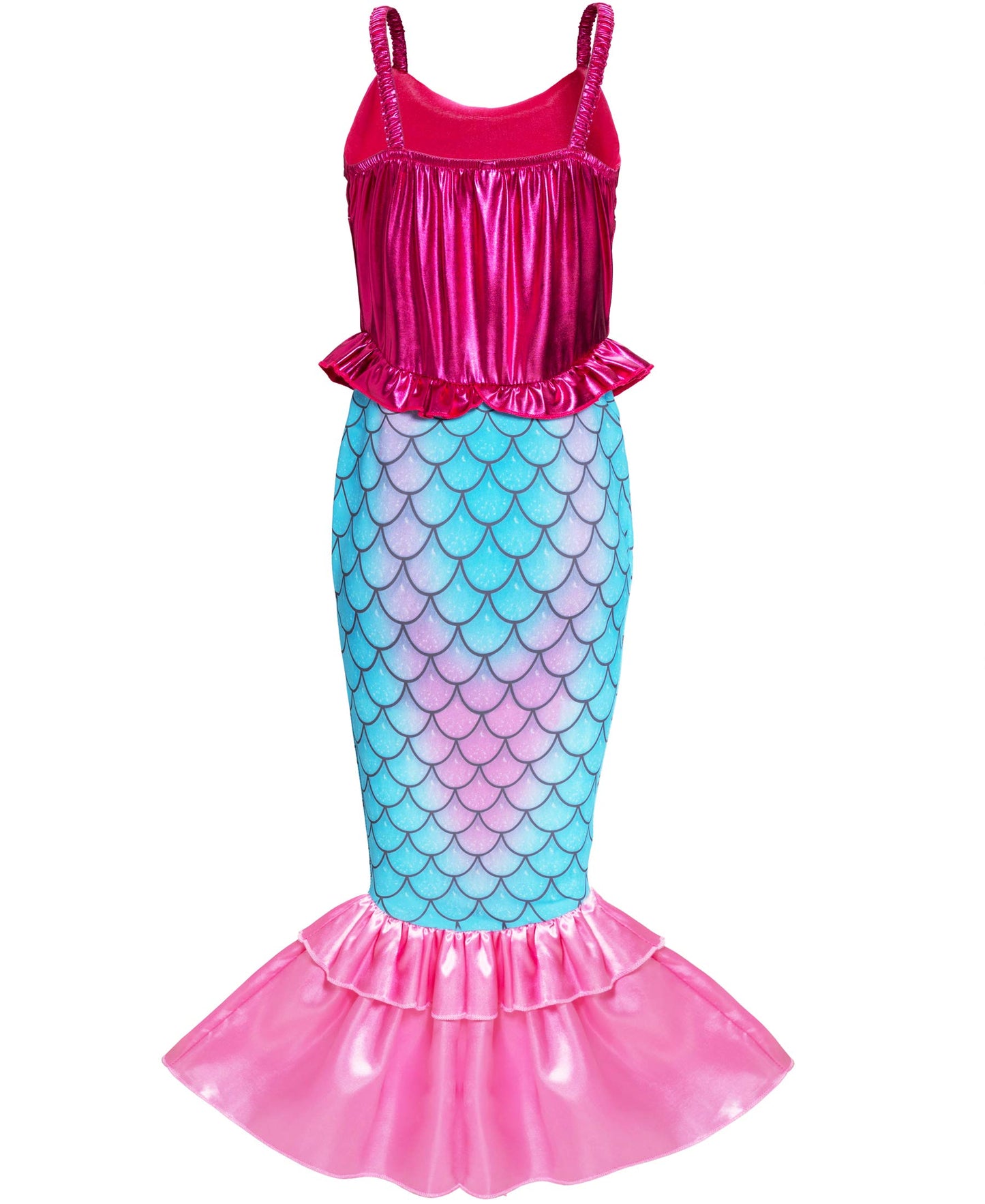 Funna Girls Mermaid Costume Princess Dress Up With Accessories Pink, 7-8 Years