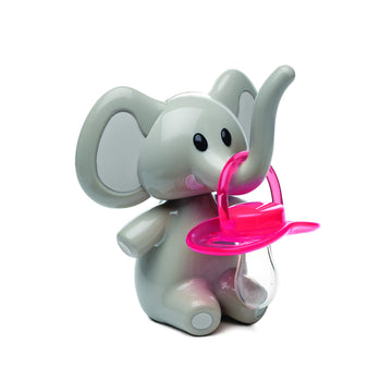 Melii Elephant Pacifier Holder - Pacifier Storage - Grey With Grey Ears