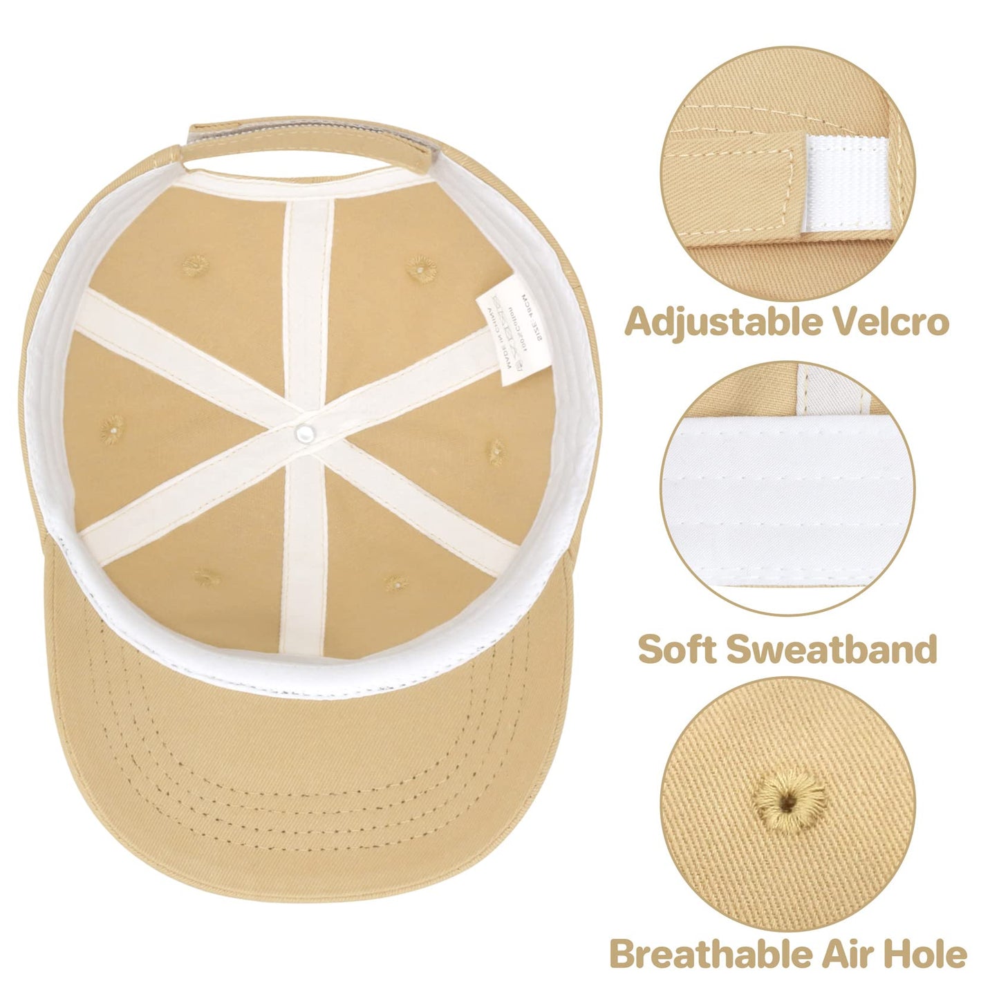 Infant Baseball Cap Baby Cap Baby Sun Hats 12-18 Months Toddler Baseball Hat Baby Summer Hat Baby Toddler Trucker Hat Khaki