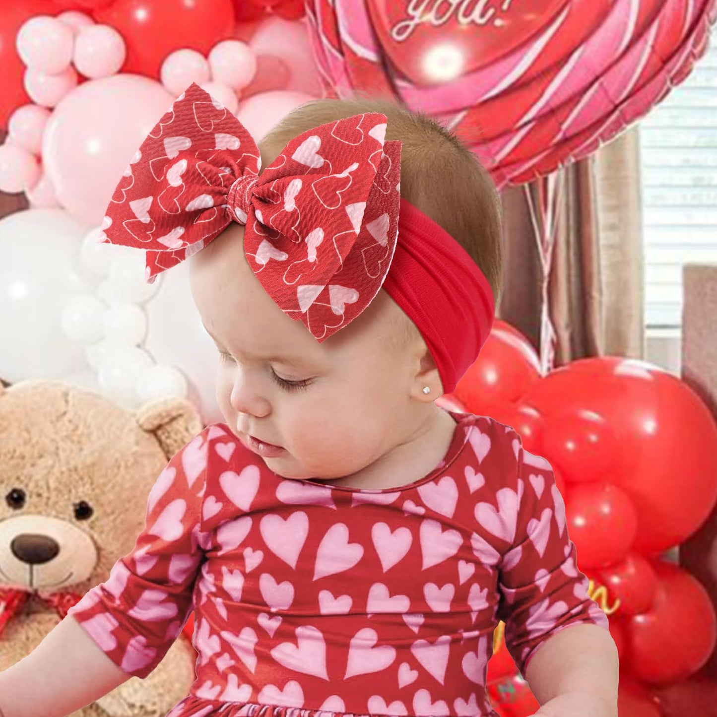 Yanjie 6 ' Bows Baby Headbands Red Headband Bows Pink Newborn Wide Headbands Handmade Hairbands Gift Hair Accessories Infant