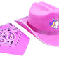 Unicorn Cowboy Hat With Bandanna Pink Sparkle