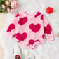 Socutebabe Valentines Day Baby Girl Outfit Cute Heart Sweatshirts Bubble Romper Onesie Long Sleeve Toddler Clothes (Fuzzy Heart