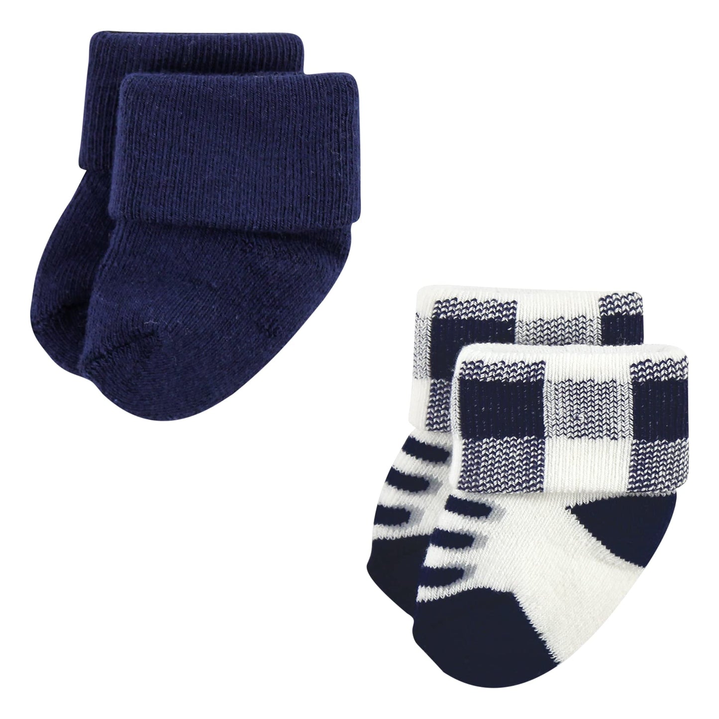 Hudson Baby Unisex Baby Cotton Rich Newborn And Terry Socks, Blue Forest, 0-6 Months