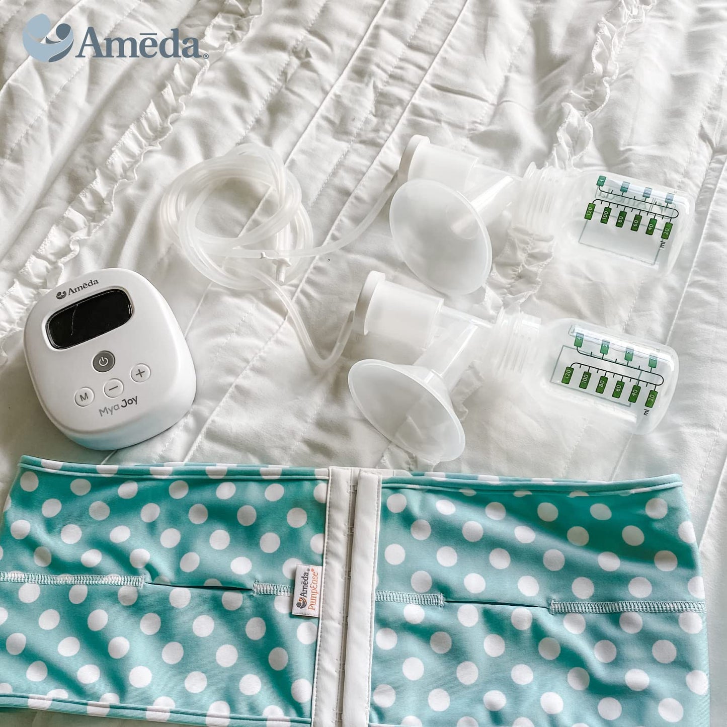 Ameda Mya Breast Pump Replacement Flanges 28Mm, Comfort Fit Angled Flange, 2 Count (1 Pair) | Discontinued | Not Compatible With