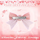 Yanjie Red Hair Bows Clips Red Velvet Bows Pink Hair Clips Girls Pink Alligator Barrettes Clips Velvet Ribbon Hair Accessories