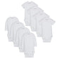 Onesies Brand Baby 8-Pack Short Mix & Match Bodysuits, White Short & Long Sleeve, Newborn