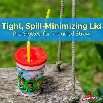 Leakproof 12Oz Kids Party Cups With Lid And Straw 10Pk. Super Durable And Dishwasher-Safe With Bpa Free Material Is Reusable Or