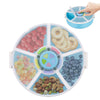 Pawtong Kids Snack Spinner Container Reusable Snack Box With 5 Compartment Dispenser And Lid, Color Matching Opening Lid, Bpa An