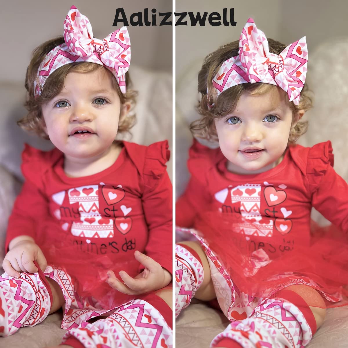 Aalizzwell Newborn Girls Valentines Day Outfit Baby 1St Valentines My Tulle Skirt Heart Clothes With Leg Warmers Nb Clothing Red