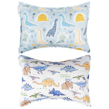 Alvababy Toddler Pillowcases, Fits 14X19 In Kids Pillow, 2 Pack Organic Cotton Baby Pillow Cover Envelope Kids Pillowcases For B