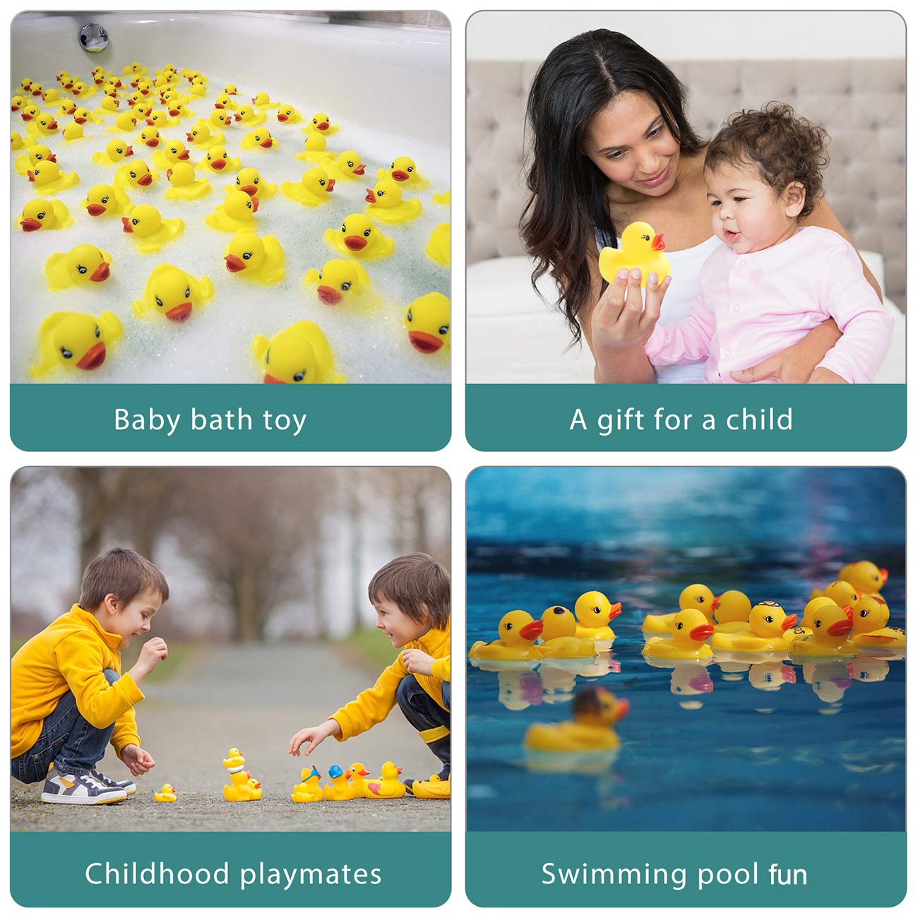 Rubber Duck Bath Toys 50PCS Mini Ducks Bulk for Kids Baby Shower Decorations Birthday Party Favors Gift Classroom Summer Beach P