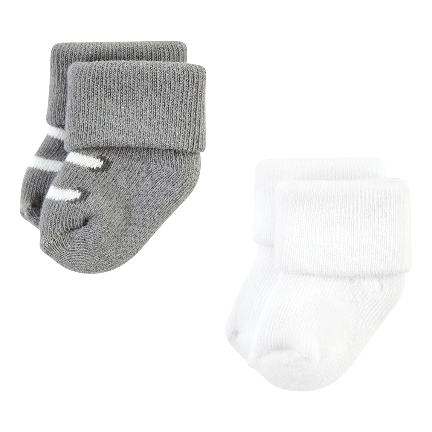 Hudson Baby Unisex Baby Cotton Rich Newborn And Terry Socks, Modern Elephant, 6-12 Months