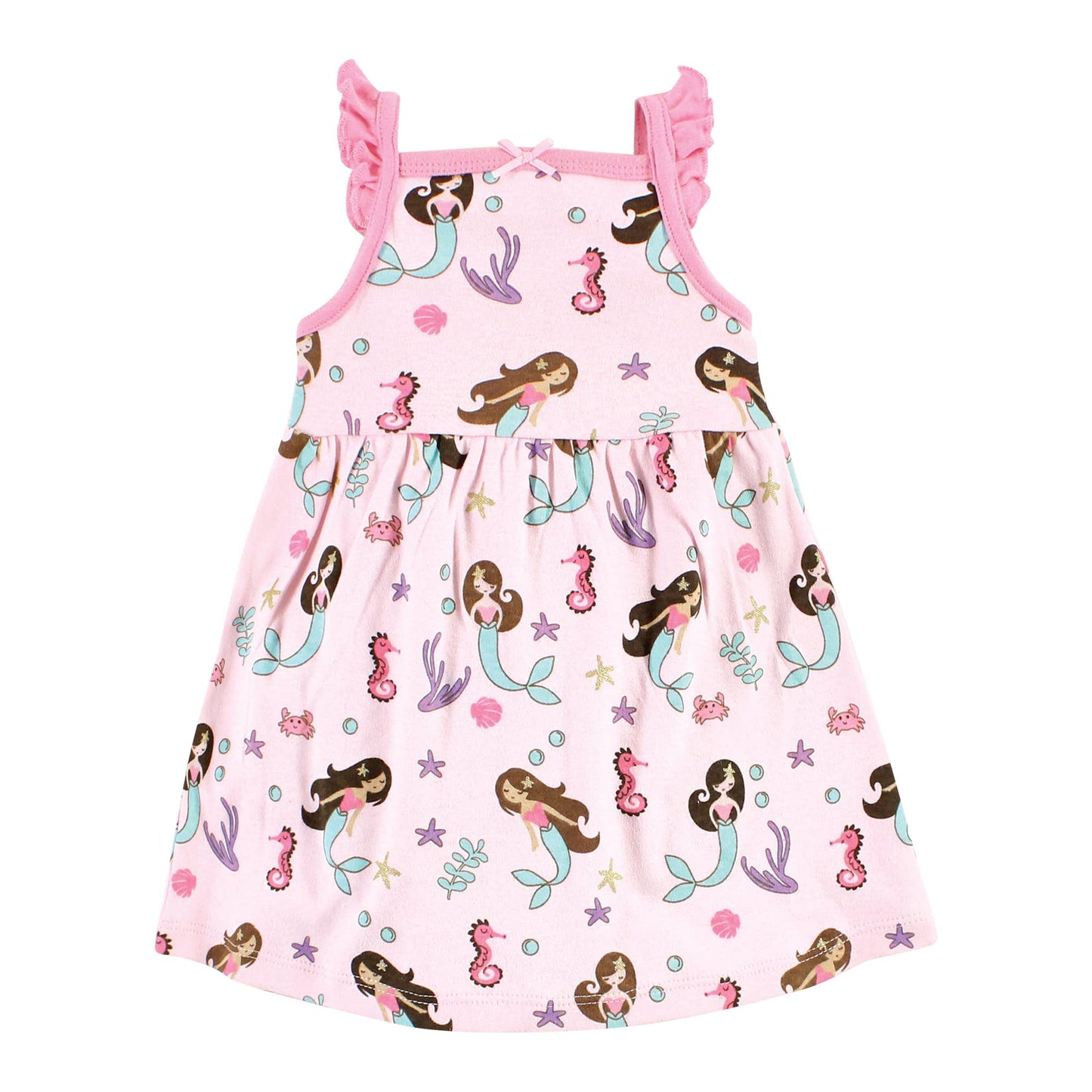 Hudson Baby Baby Girls Hudson Cotton Dresses, Mermaid Princess, 0-3 Months Casual Dress, Mermaid Princess, 3 Months Us