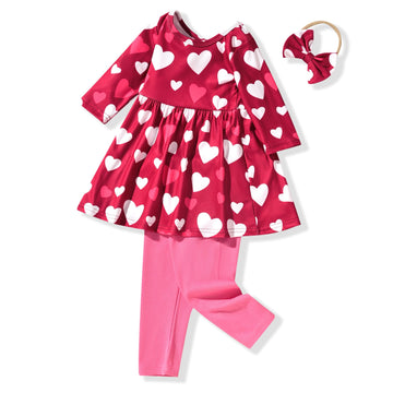 Aalizzwell 18-24 Months Little Toddler Girls Valentines Day Clothes Heart Outfit Set Clothing