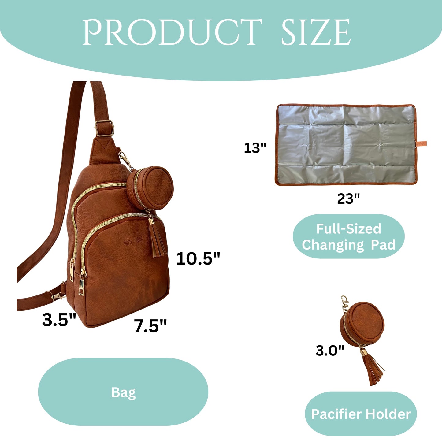 Purple Finch Mini Sling Crossbody Diaper Bag Backpack