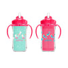 Dr. Brown'S Milestones Insulated Sippy Cup With Straw And Handles, Spill-Proof Tumbler With Lid, 2-Pack, Pink, 10 Oz/300 Ml, Bpa