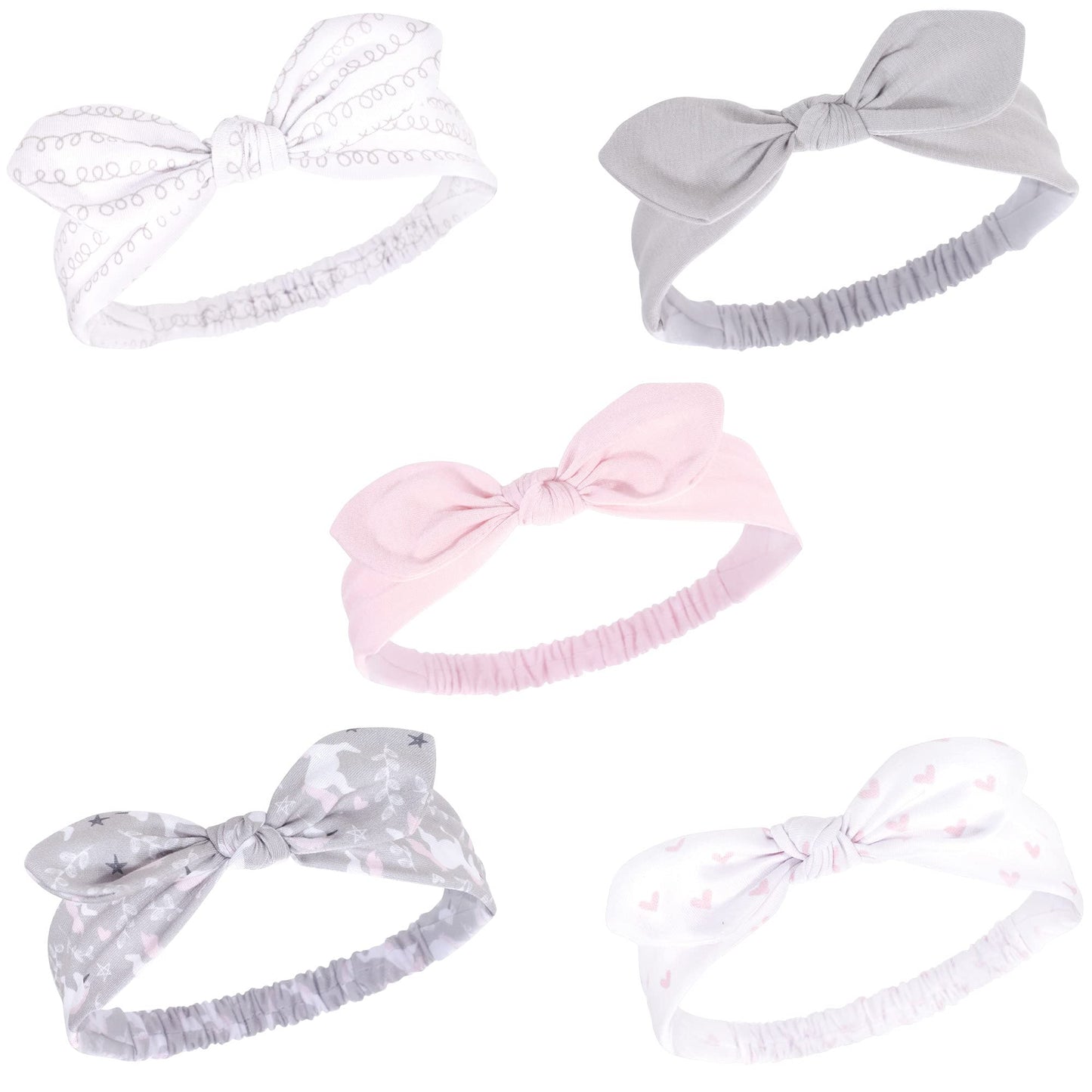 Hudson Baby Unisex Cotton And Synthetic Headbands, Gray Unicorn, 0-24 Months