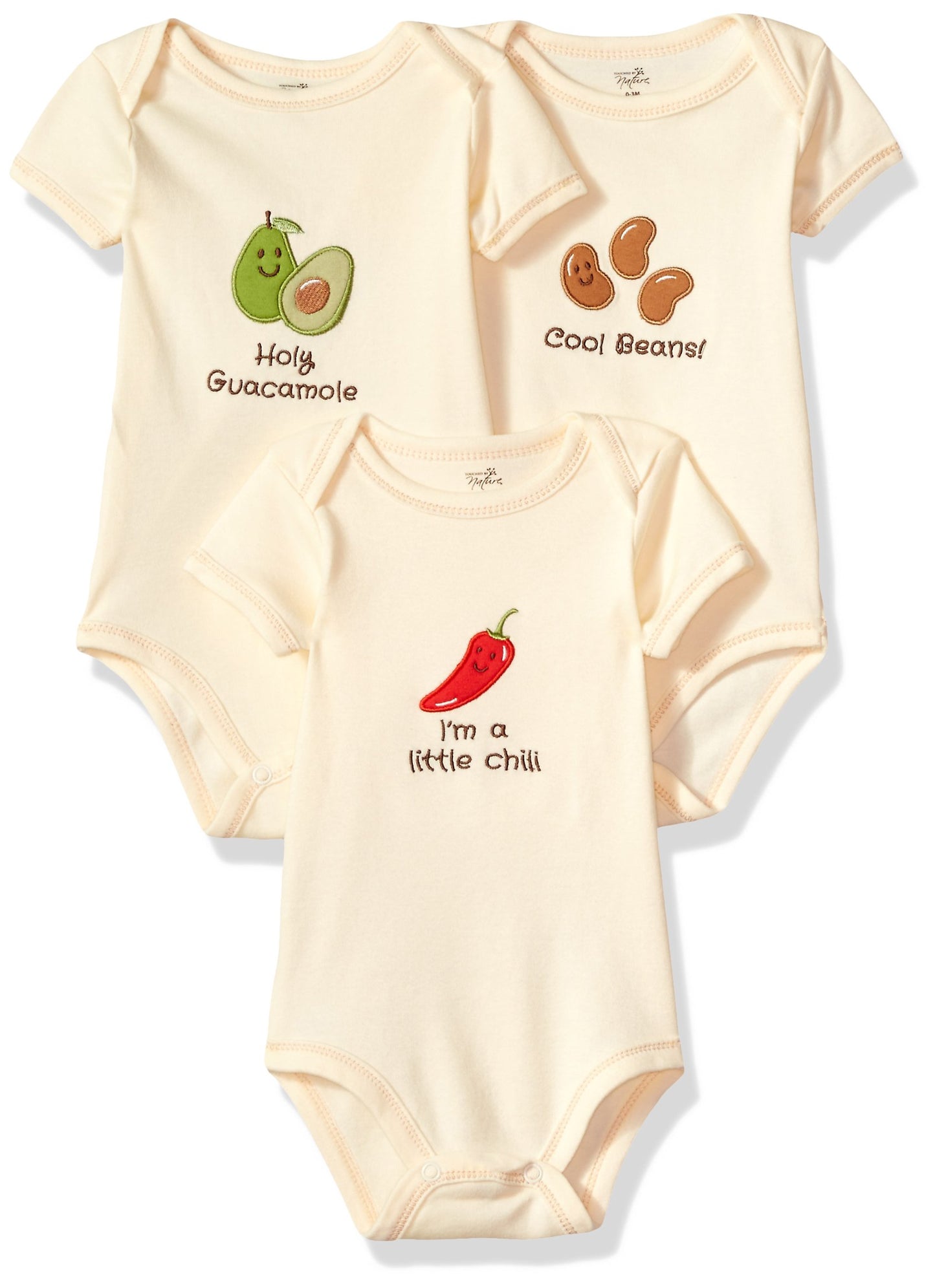 Touched By Nature Baby Boys Organic Cotton Bodysuits Bodysuit, Guacamole, 0-3 Months Us