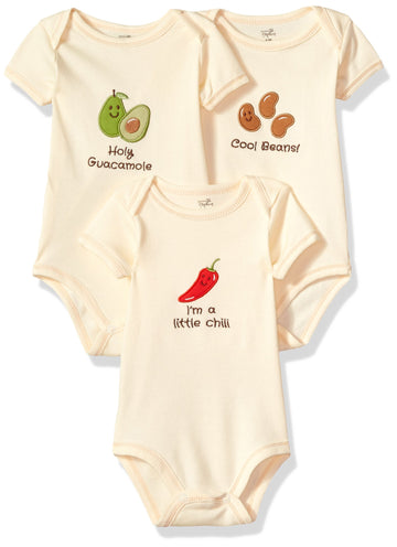Touched By Nature Baby Boys Organic Cotton Bodysuits Bodysuit, Guacamole, 0-3 Months Us