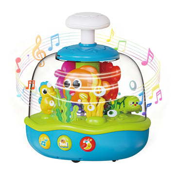 MoraBaby Baby Toys 6-12-18 Months, Press & Spin Ocean Musical Light Up Toy | Bilingual Learning Educational Cause and Effect Toy