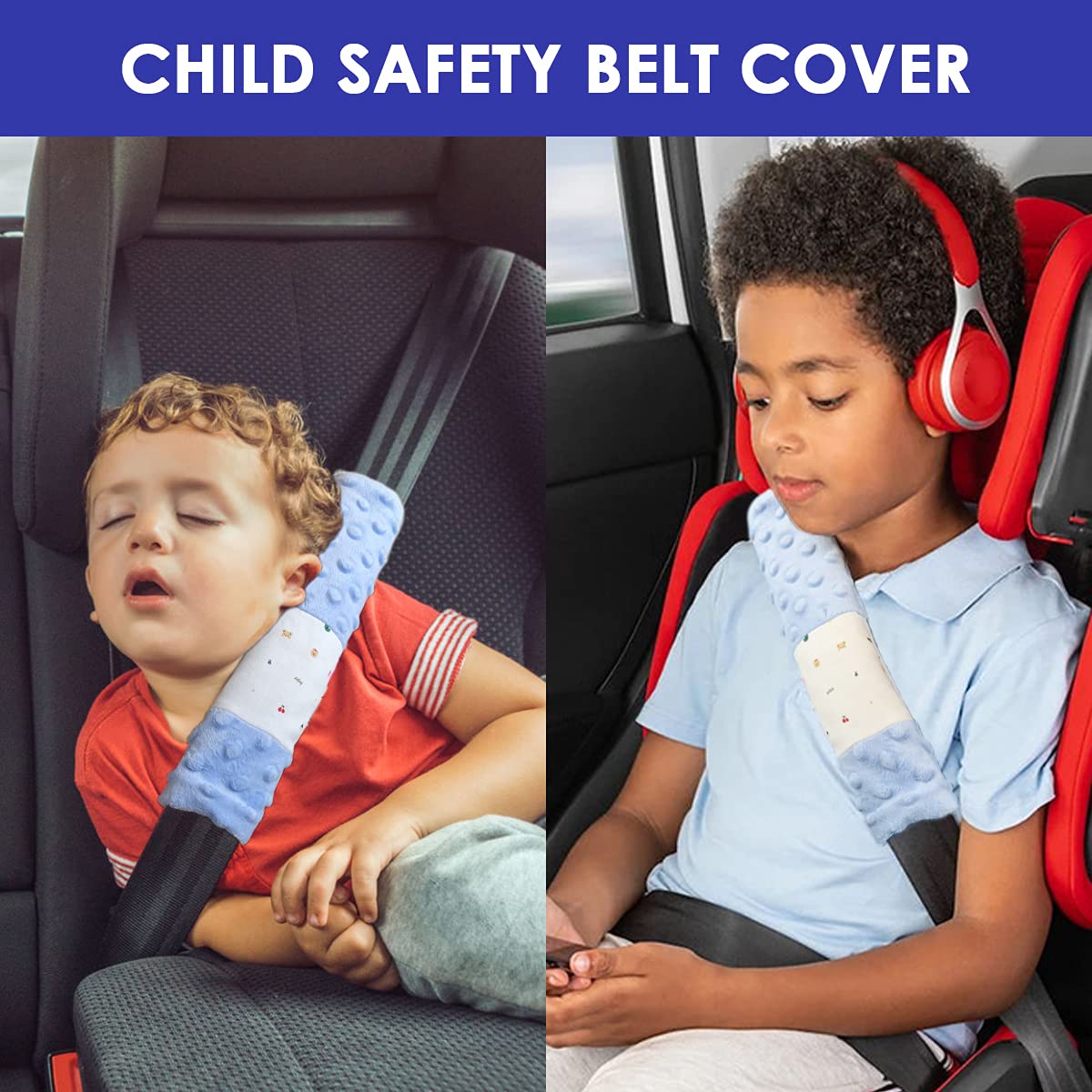 4 Pack Car Seat Belt Straps Cover For Baby Kids, Baby Carrier Straps Covers Stroller Strap Pads Baby Car Seat Belt Neck Covers F