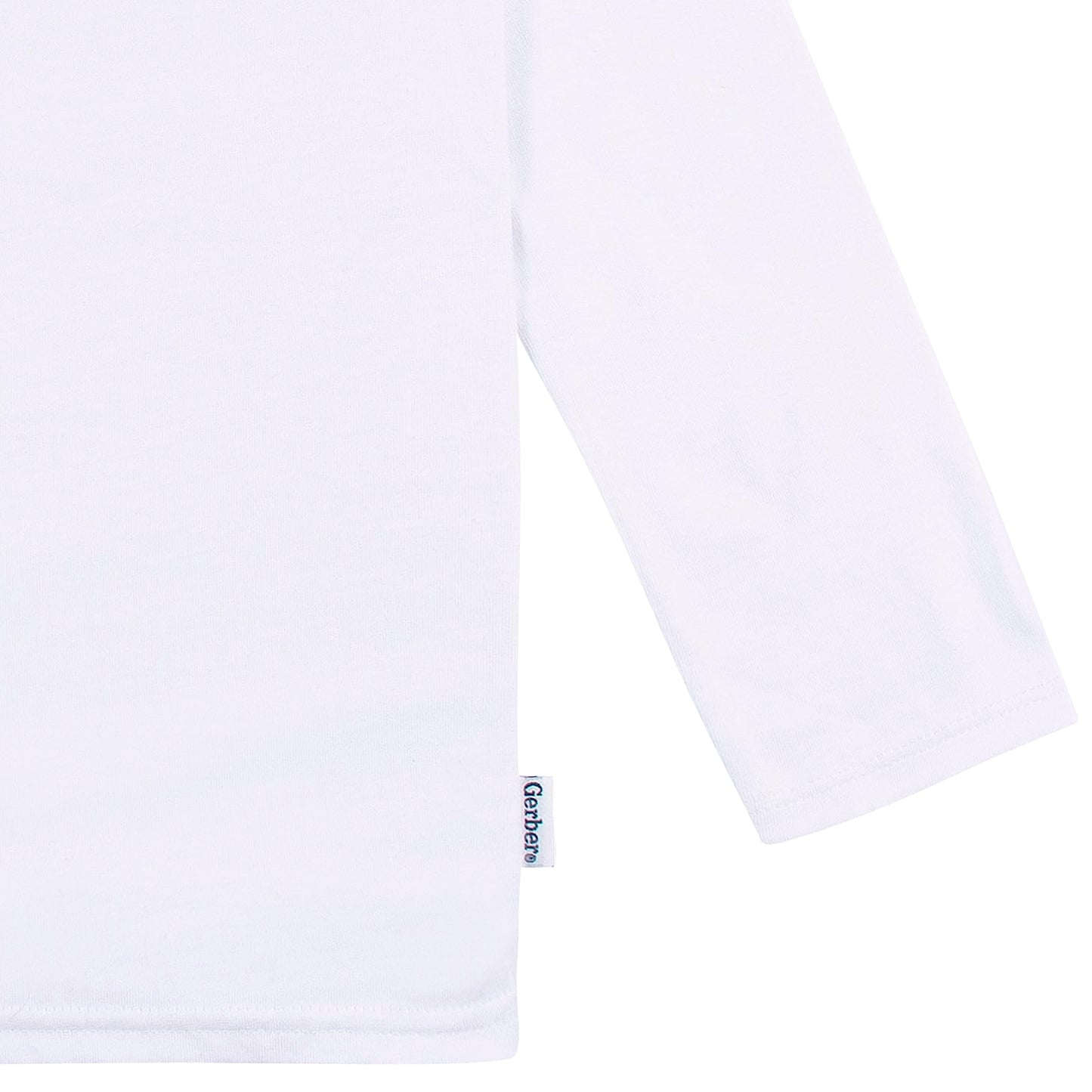 Gerber Baby Toddler 5-Pack Solid Long Sleeve T-Shirts Jersey 160 Gsm, White, 6-9 Months