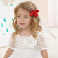 3 Inch Satin Bow For Little Girls - 2 Pcs (Red)