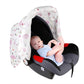 Muslin Baby Car Seat Canopy, Metplus Infant Carseat Cover - Extra Wide Universal Fit, Lightweight Breathable Soft for Babies Gir