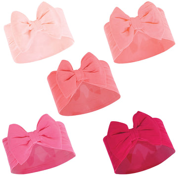 Hudson Baby Unisex Cotton And Synthetic Headbands, Coral, 0-24 Months