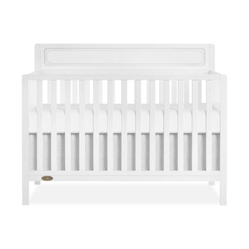 Dream On Me Avery 5-in-1 Convertible Full-Size Baby Crib in White, GreenGuard Gold & JPMA, 3 Mattress Heights, Converts to Toddl