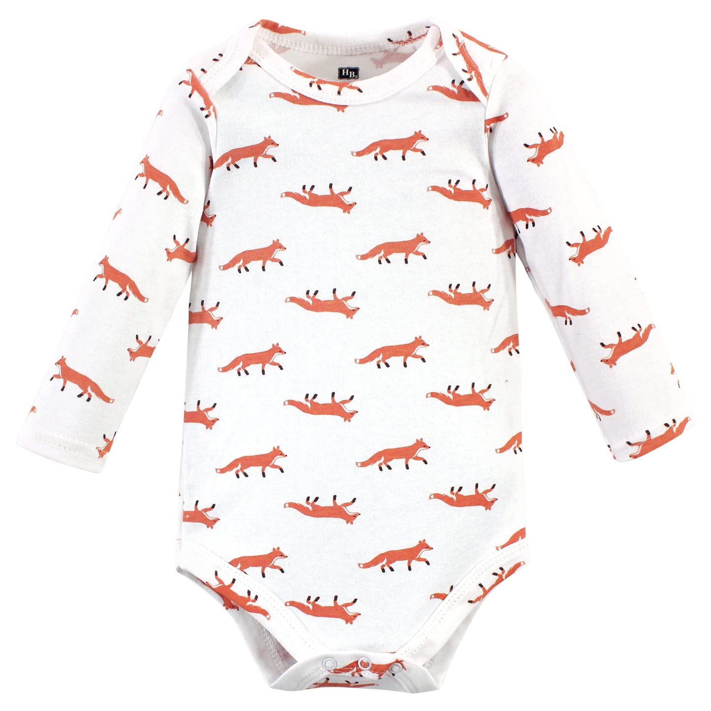 Hudson Baby Unisex Baby Cotton Long-Sleeve Bodysuits, Little Fox, 9-12 Months