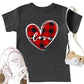 Toddler Valentine'S Day Shirts Boys Girls Love Heart Graphic T-Shirt Valentine Short Sleeve Tee Tops Dark Grey
